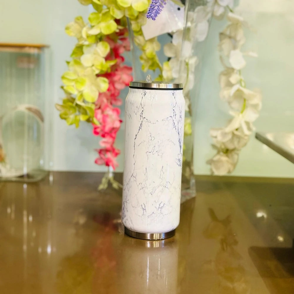 ELYSS MARBLE VACUUM TUMBLER - WHITE