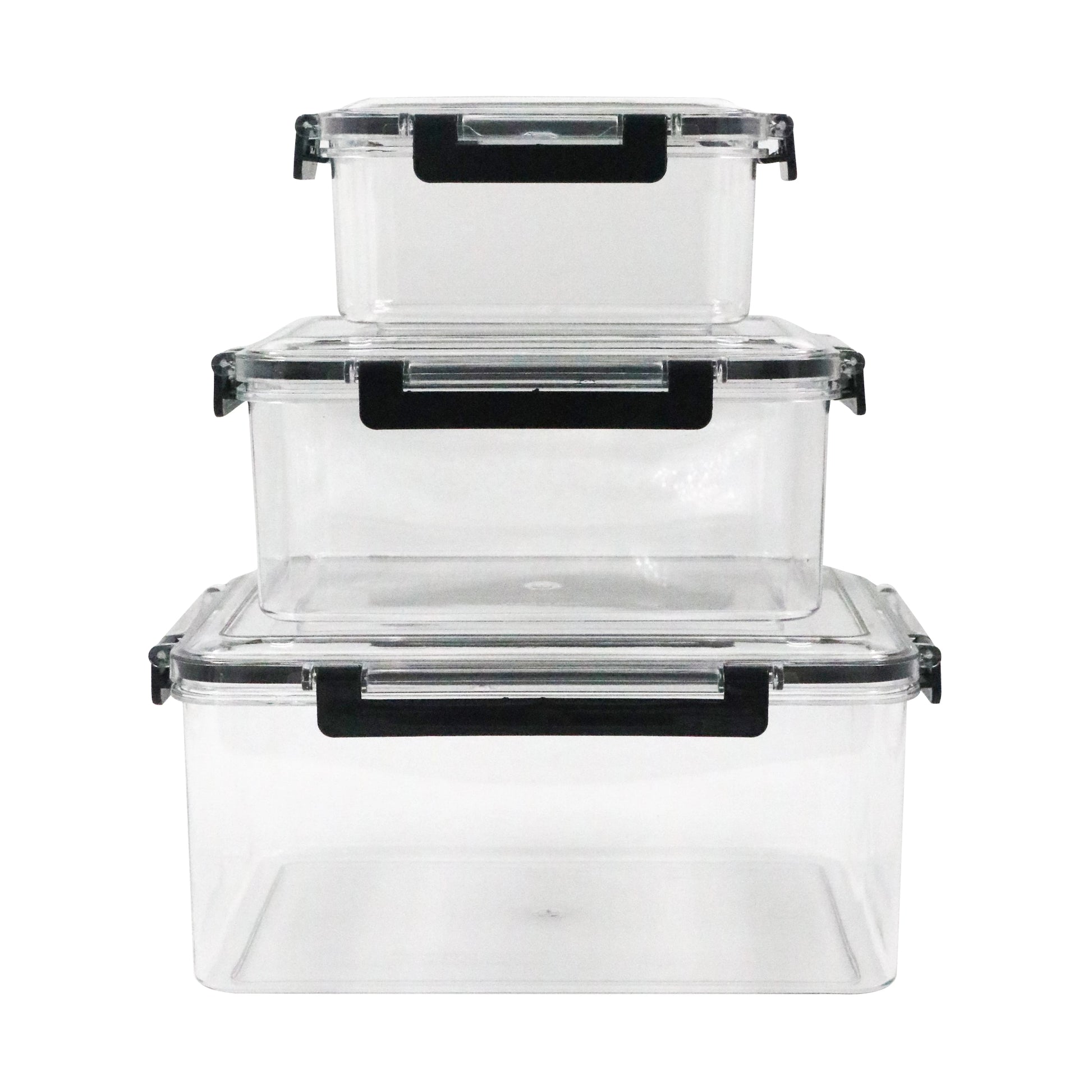 AIRTIGHT CLEAR FOOD STORAGE CONTAINER - 3PCS SET