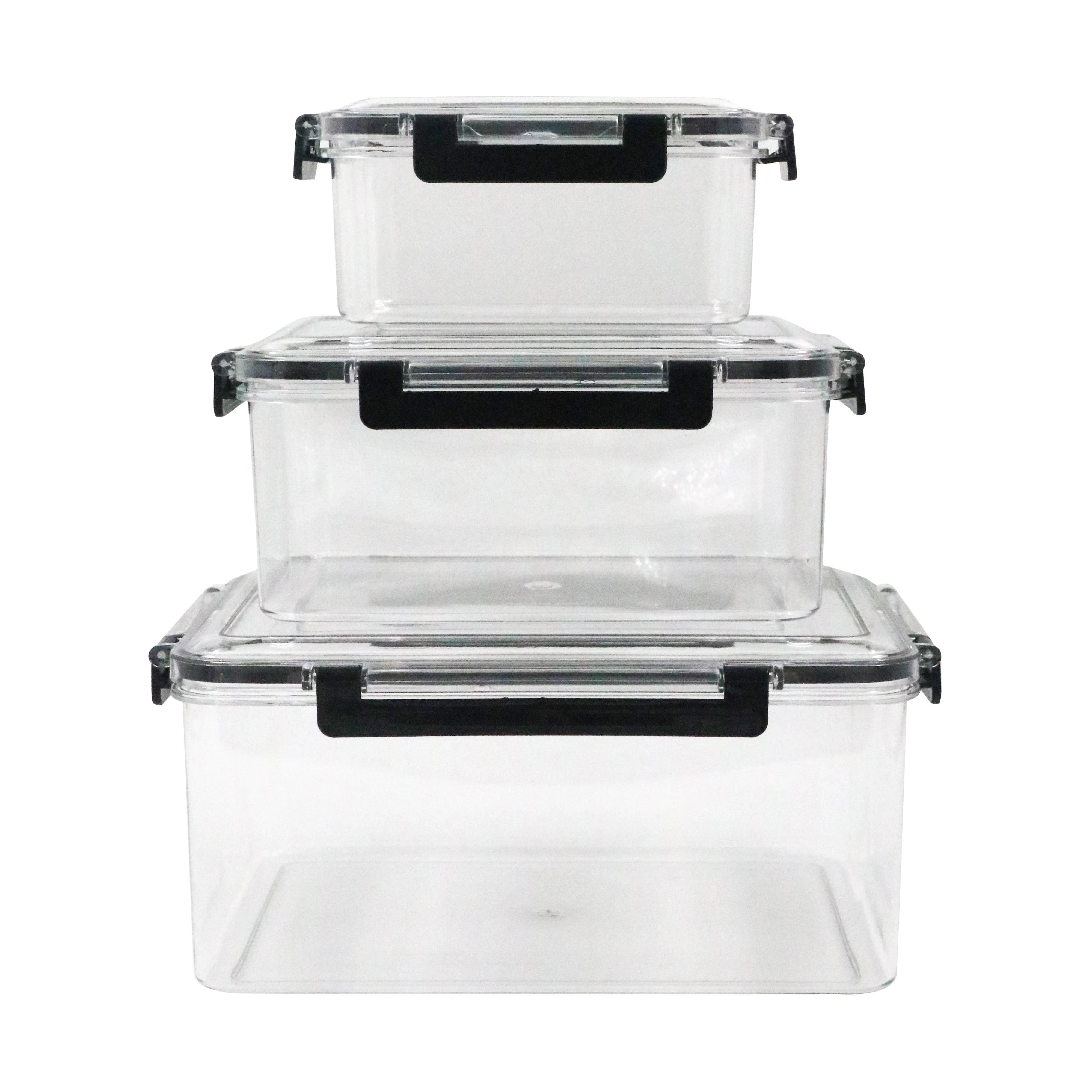 AIRTIGHT CLEAR FOOD STORAGE CONTAINER - 3PCS SET
