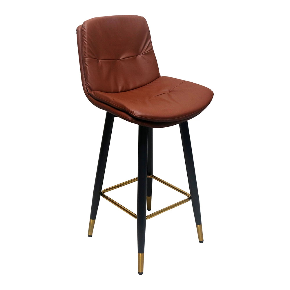 BROWN MODERN UPHOLSTERED BAR CHAIR