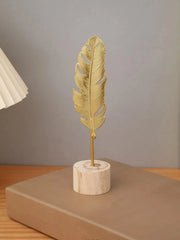 GOLD FEATHER LEAVES HOME DECO