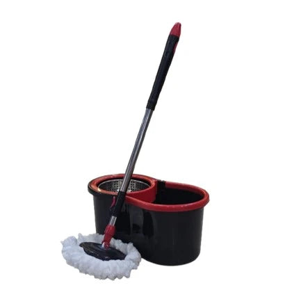 PREMIUM 360° EASY SPIN TURBO MOP WITH DUAL-BUCKET SYSTEM - BLACK