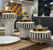 ELEGANT STRIPED DECORATIVE JAR