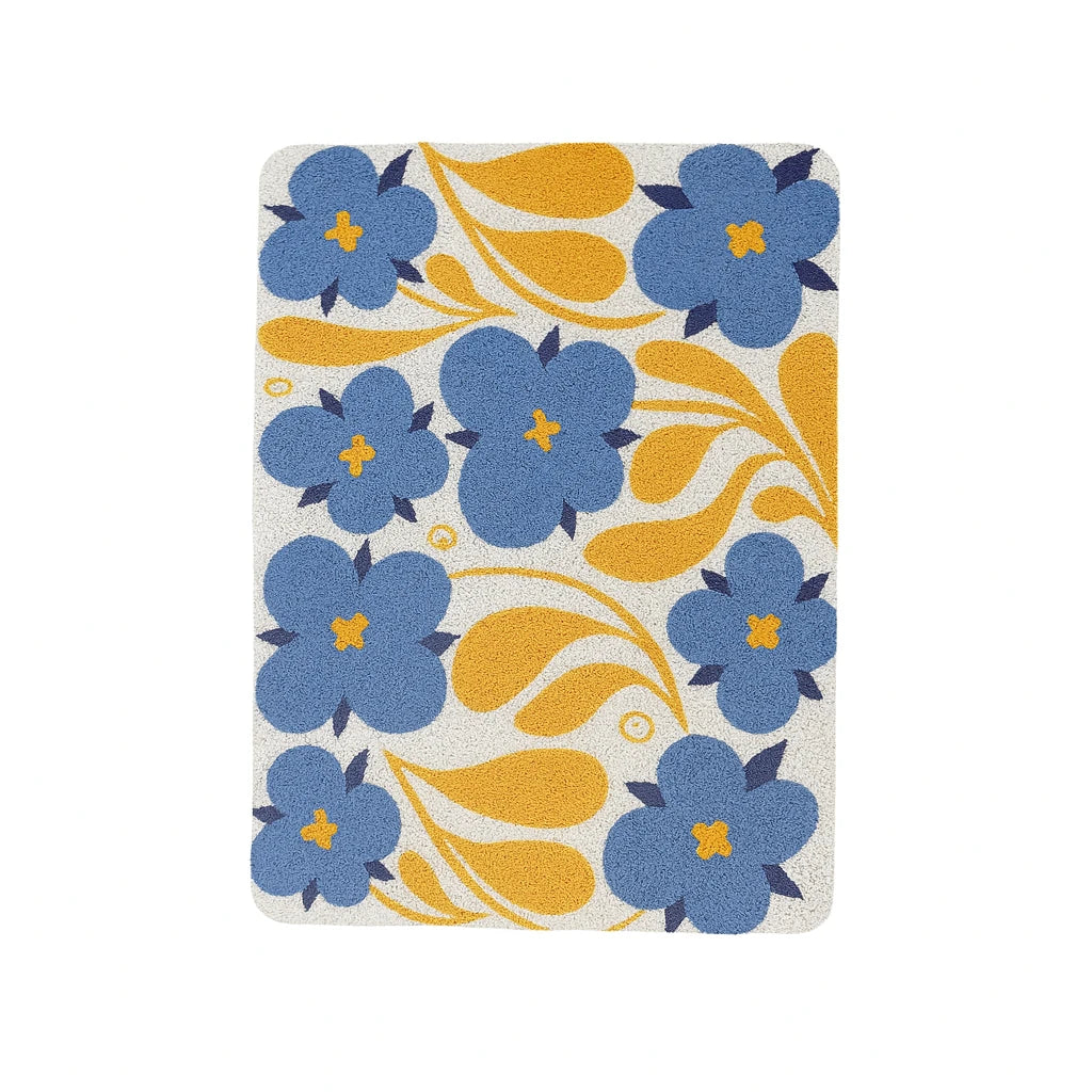 Floral Print Door Carpet – Anti-Slip Floor Mat