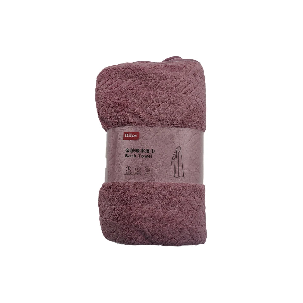 Bilov Chevron Weave Soft Bath Towel-Pink