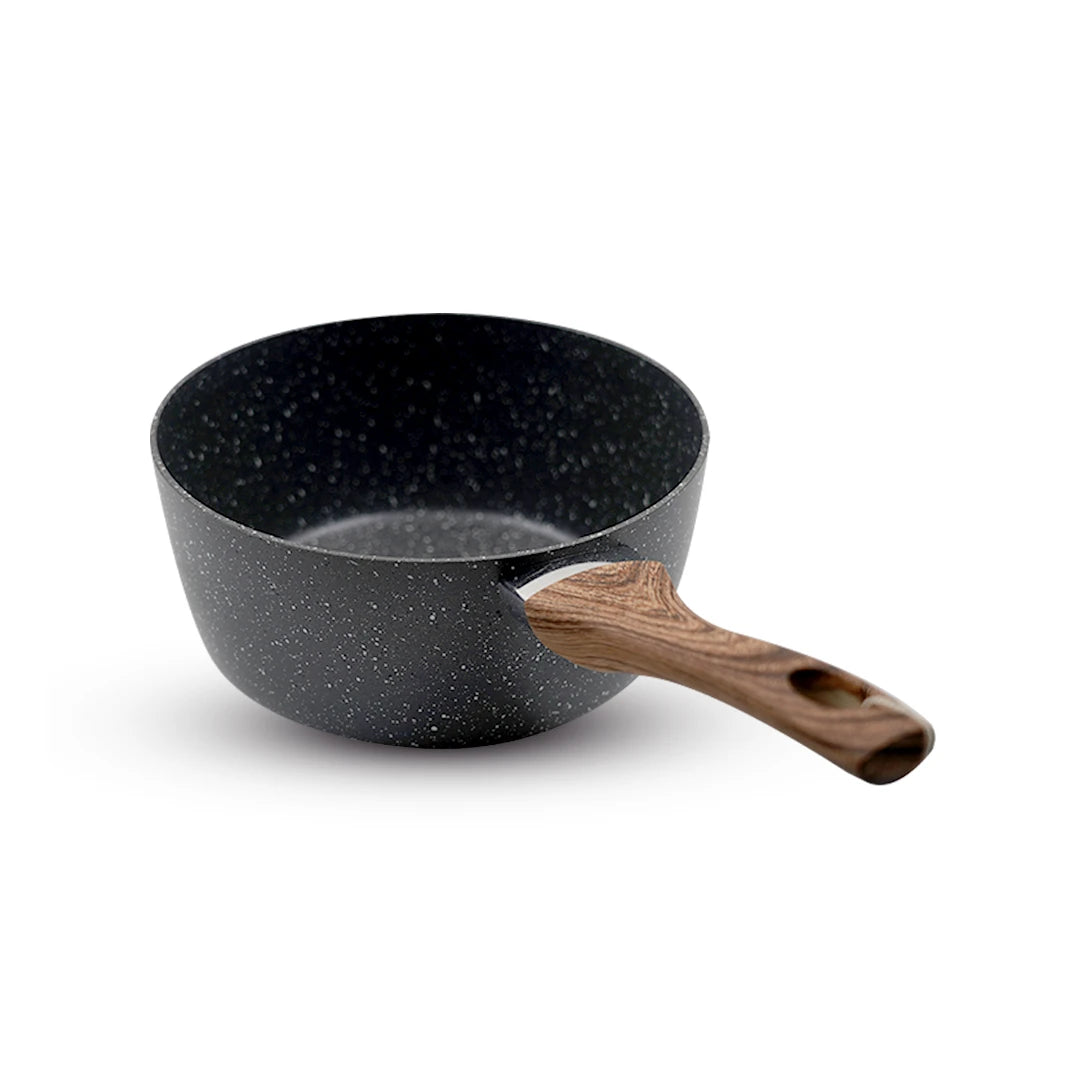 STONEWAVE NON-STICK ALUMINUM SAUCEPAN / GRANITE COOKING PAN WITH LID
