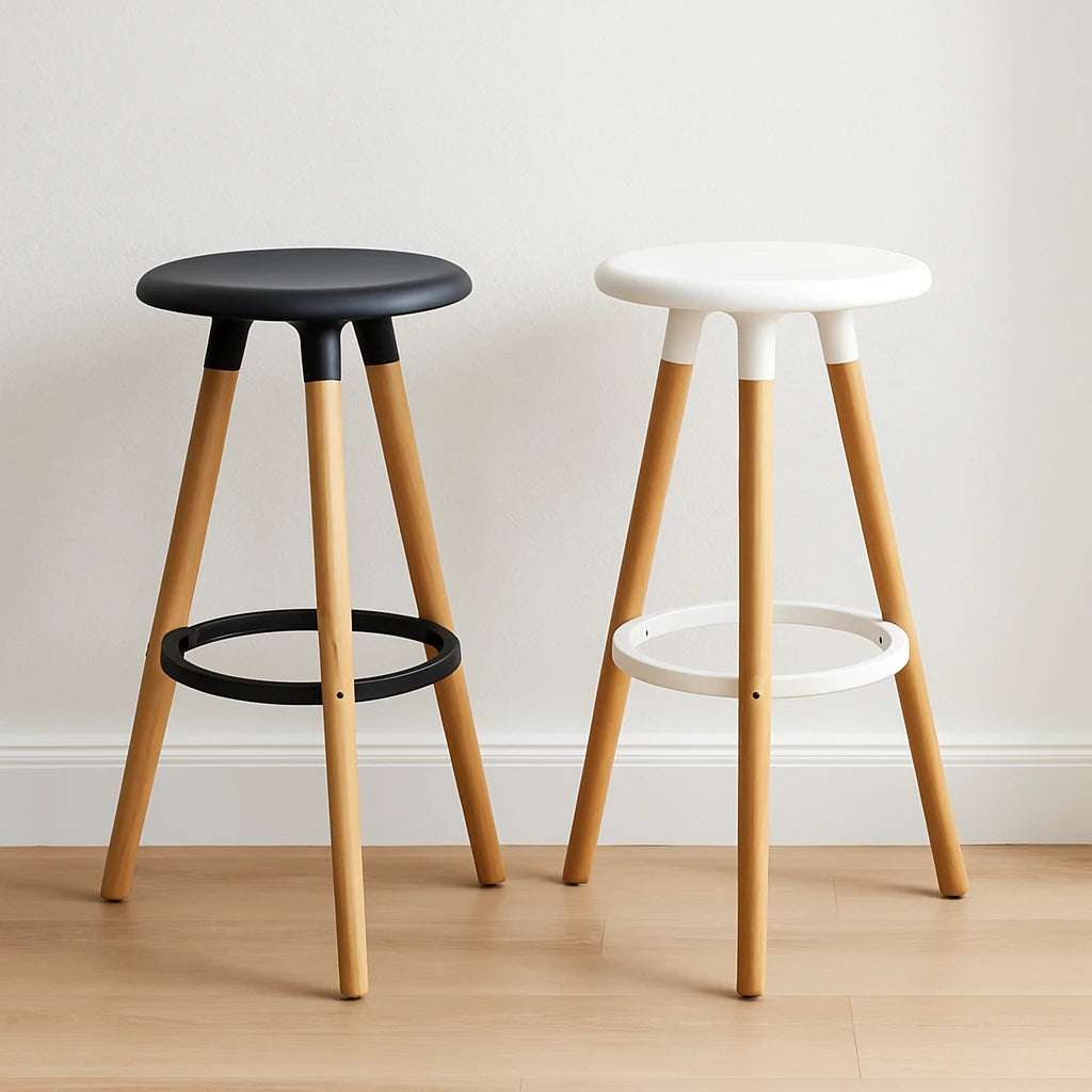 Nordic-Style Counter Top With Wooden Leg