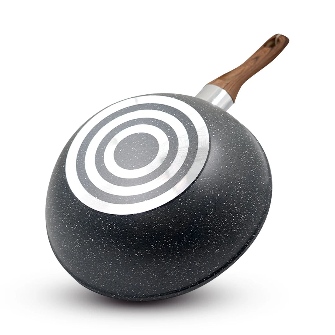 ALUMINUM NON-STICK COOKING PAN WITH GLASS LID