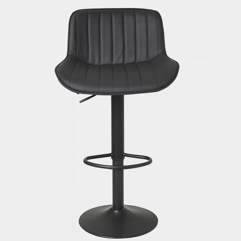 Contemporary Black Adjustable Bar Stool / Modern Black Swivel Counter Chair