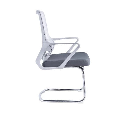 GRAY MESH VISITOR CHAIR WITH SUPPORTIVE BACK