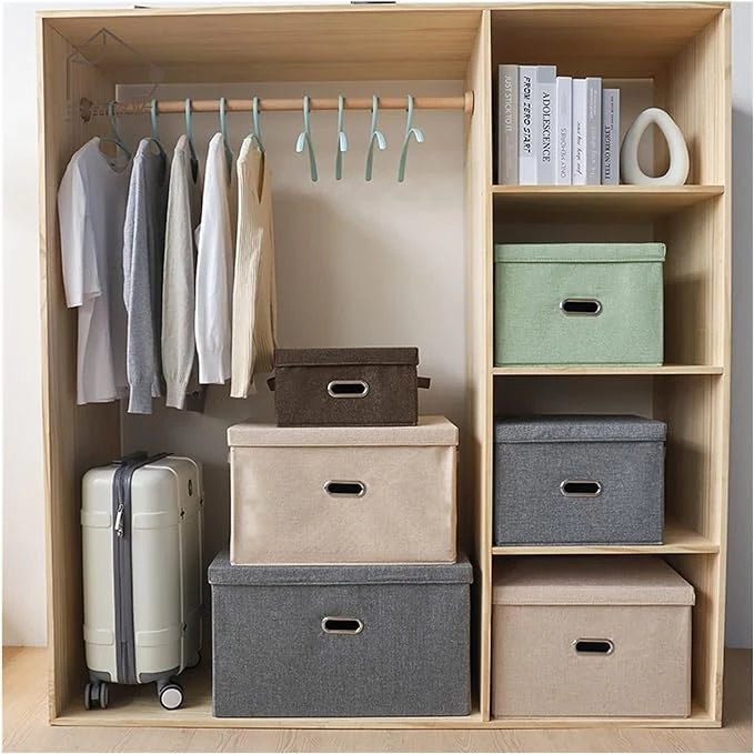 54L GREEN CUBE FOLDING STORAGE BOX WITH LID