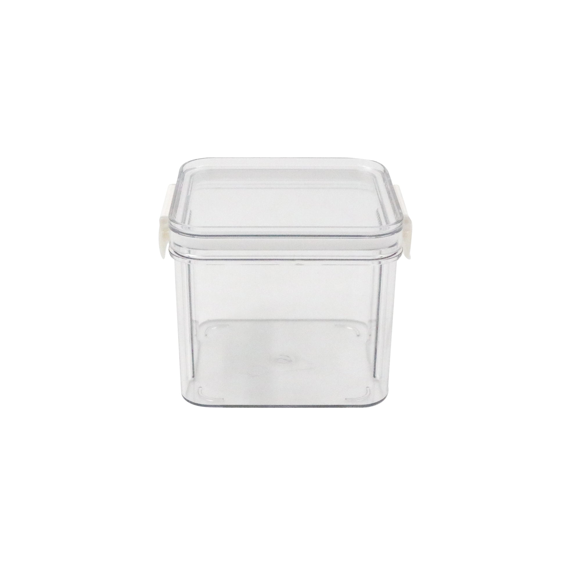 PLASTIC DOUBLE-CLIP AIRTIGHT FOOD STORAGE CANISTERS-WHITE