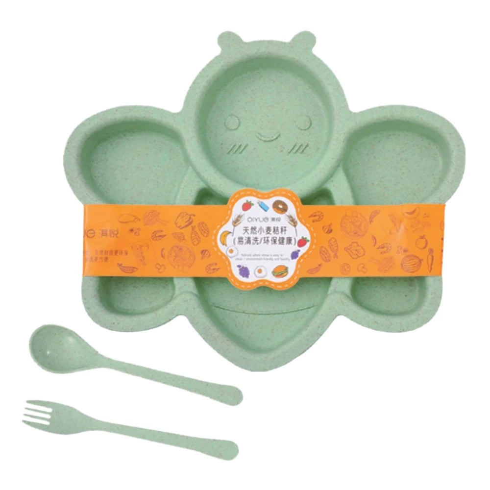 BEE BABY FOOD FEEDING TRAY WITH SPOON AND FORK