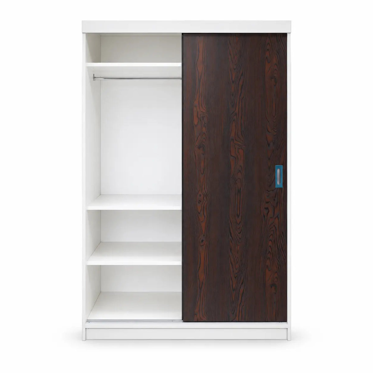 Modern Two-Tone Sliding Door Wardrobe with Shelves