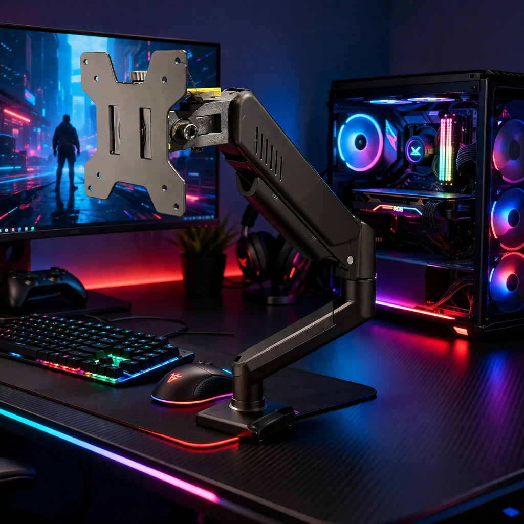 Heavy Duty Monitor Desk Arm – Adjustable Gas Spring Monitor Mount