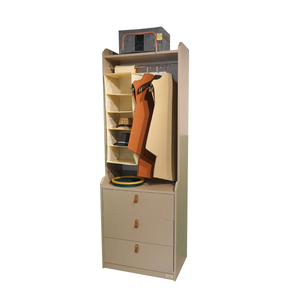 Mattoni Modern Chest of Drawer With Upper Unit - With Hanging Bar