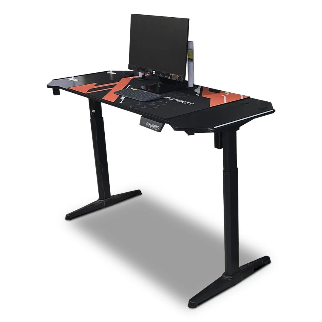 ELECTRIC HEIGHT-ADJUSTABLE GAMING TABLE WITH RGB LIGHTING