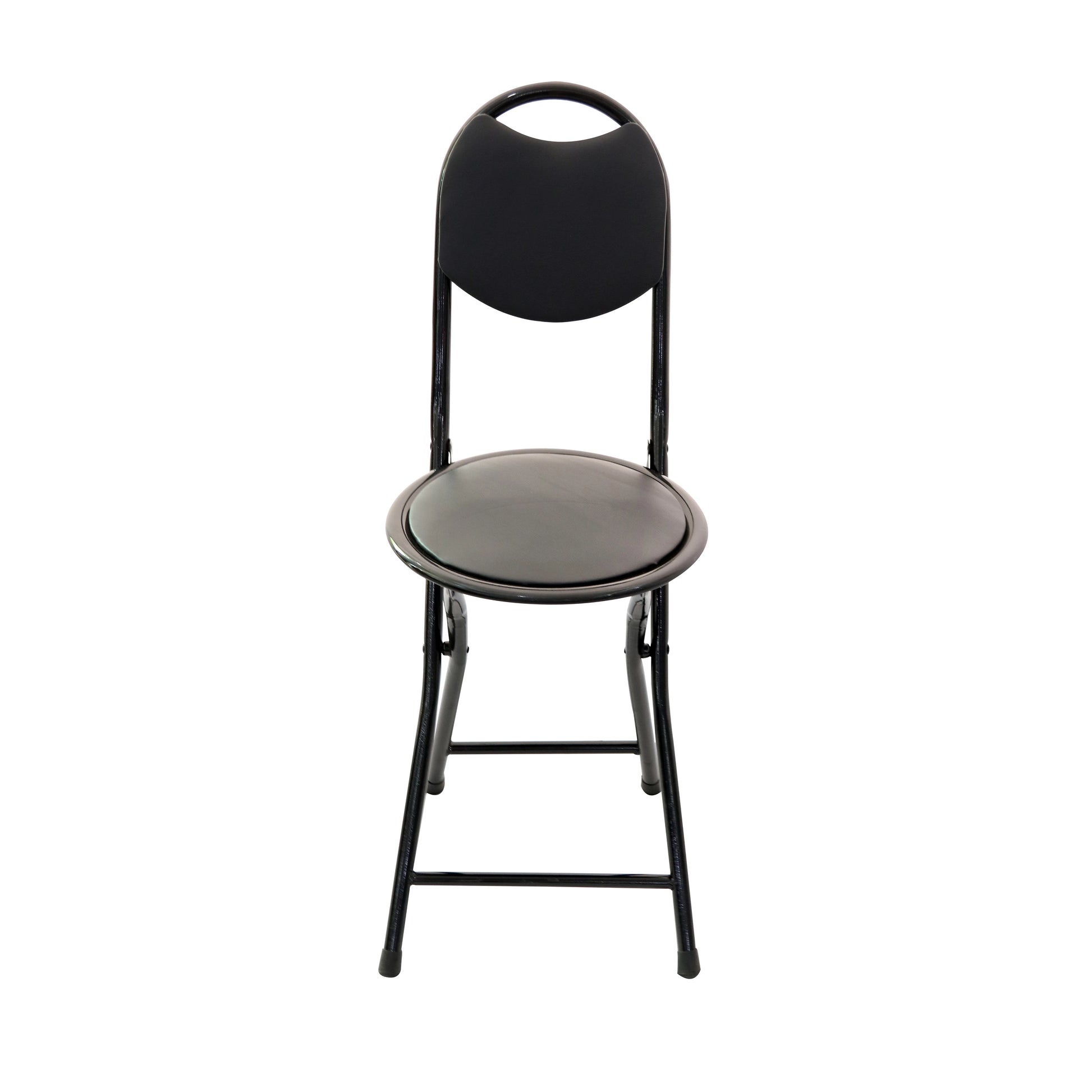 CUSHION SEAT METAL STACKABLE FOLDING CHAIR-BLACK