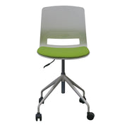 SWIVEL CHAIR WITH CUSHIONED SEAT AND FLEXIBLE BACKREST