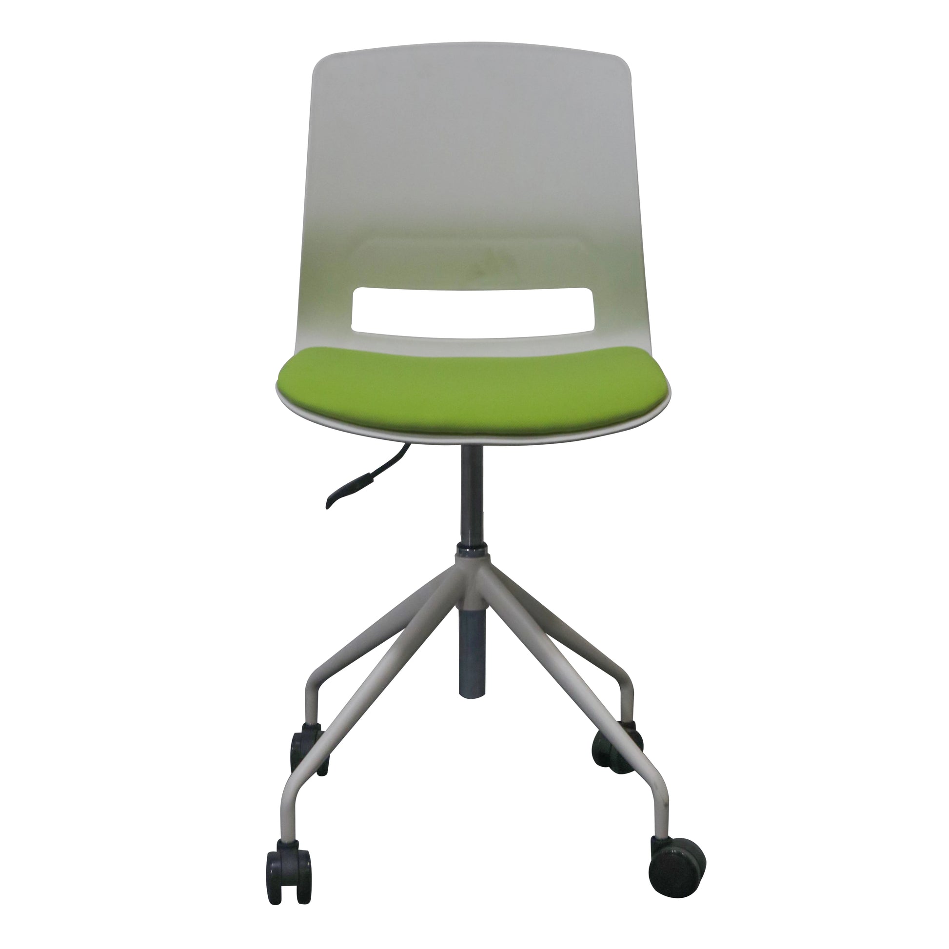 SWIVEL CHAIR WITH CUSHIONED SEAT AND FLEXIBLE BACKREST