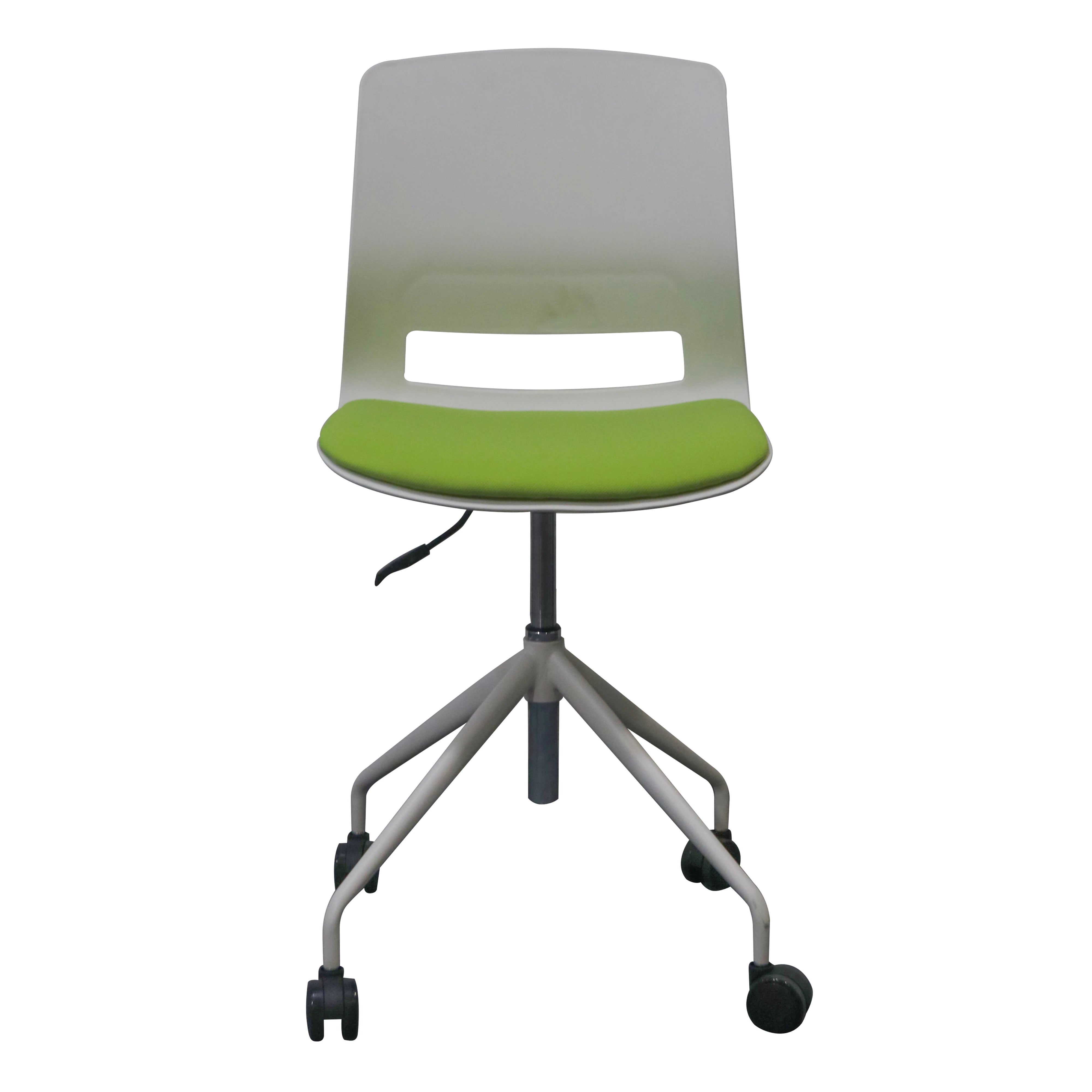 SWIVEL CHAIR WITH CUSHIONED SEAT AND FLEXIBLE BACKREST