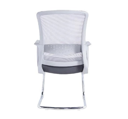 GRAY MESH VISITOR CHAIR WITH SUPPORTIVE BACK