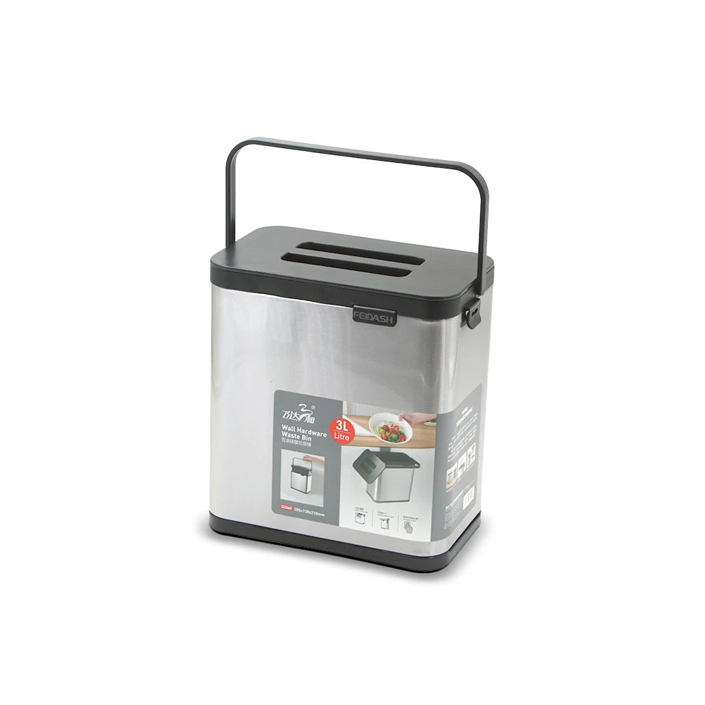 Kitchen Hanging Garbage Bin / Hanging Countertop Trash Bin with Lid