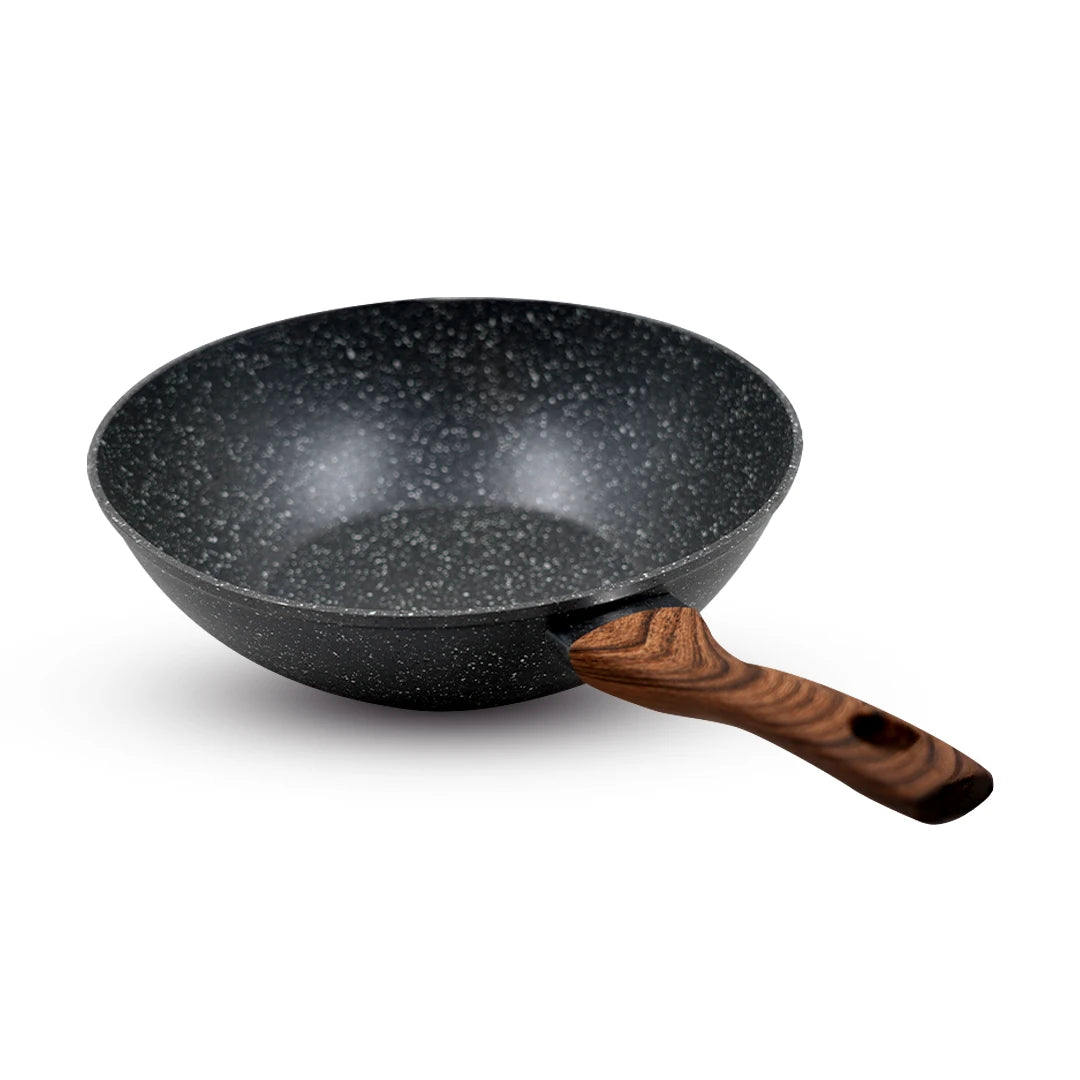 ALUMINUM NON-STICK COOKING PAN WITH GLASS LID