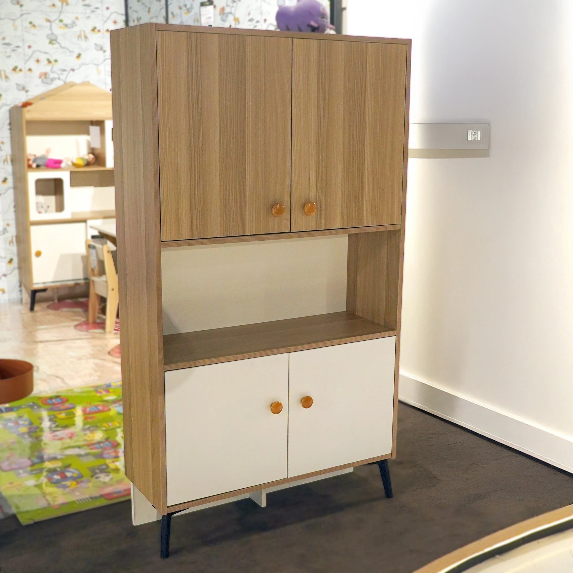 Islen Kids Modern Storage Cupboard – Kids Study and Playroom Organizer