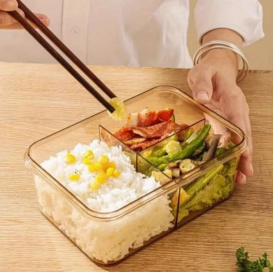 PLASTIC AIRTIGHT DIVIDED FOOD STORAGE BOX