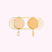 WALL HANGER WITH TWO HOOKS - GLIDED CIRCLE COLLECTION