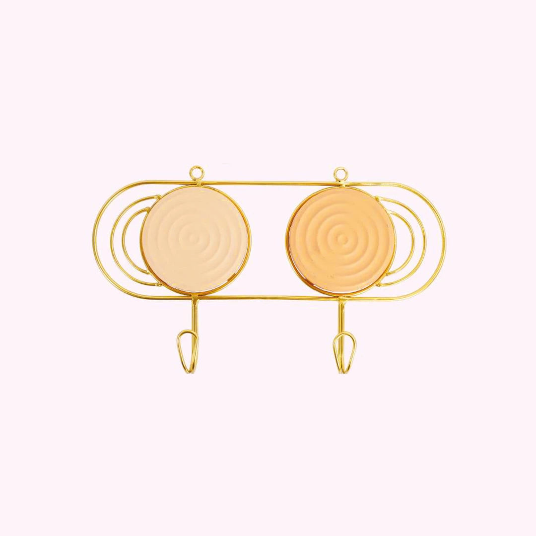 WALL HANGER WITH TWO HOOKS - GLIDED CIRCLE COLLECTION