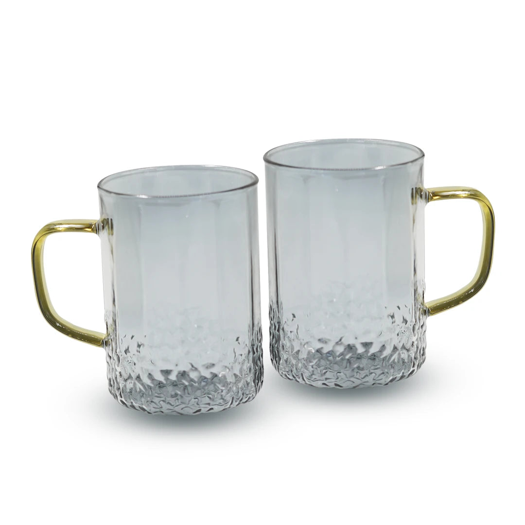 DIAMOND BOTTOM GLASS MUG SET – 6 PCS