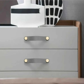 MODERN LEATHER STRAP PULL HANDLE FOR DRAWERS