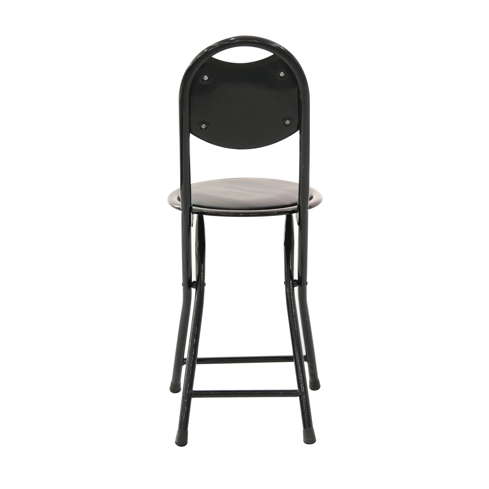 CUSHION SEAT METAL STACKABLE FOLDING CHAIR-BLACK