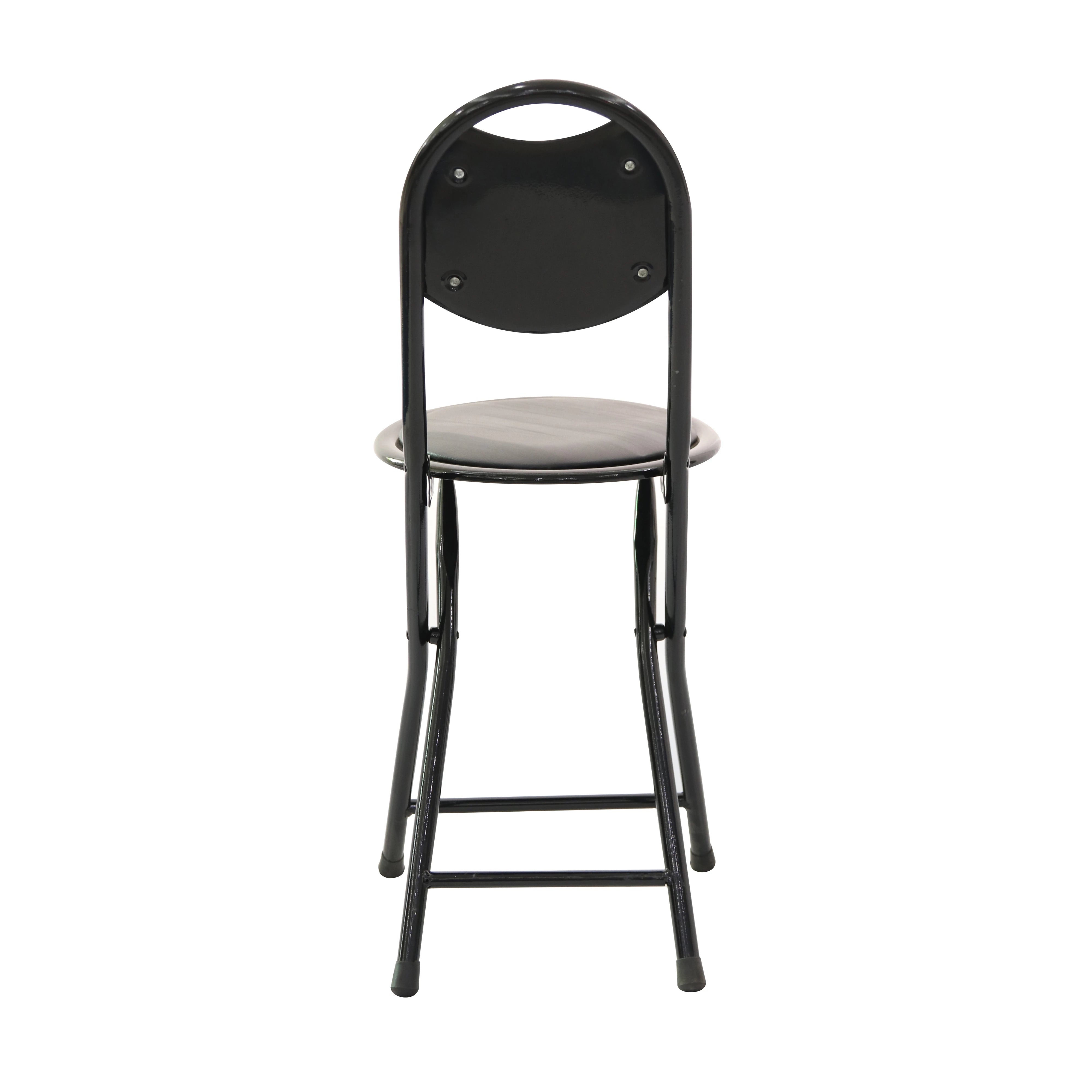 CUSHION SEAT METAL STACKABLE FOLDING CHAIR-BLACK