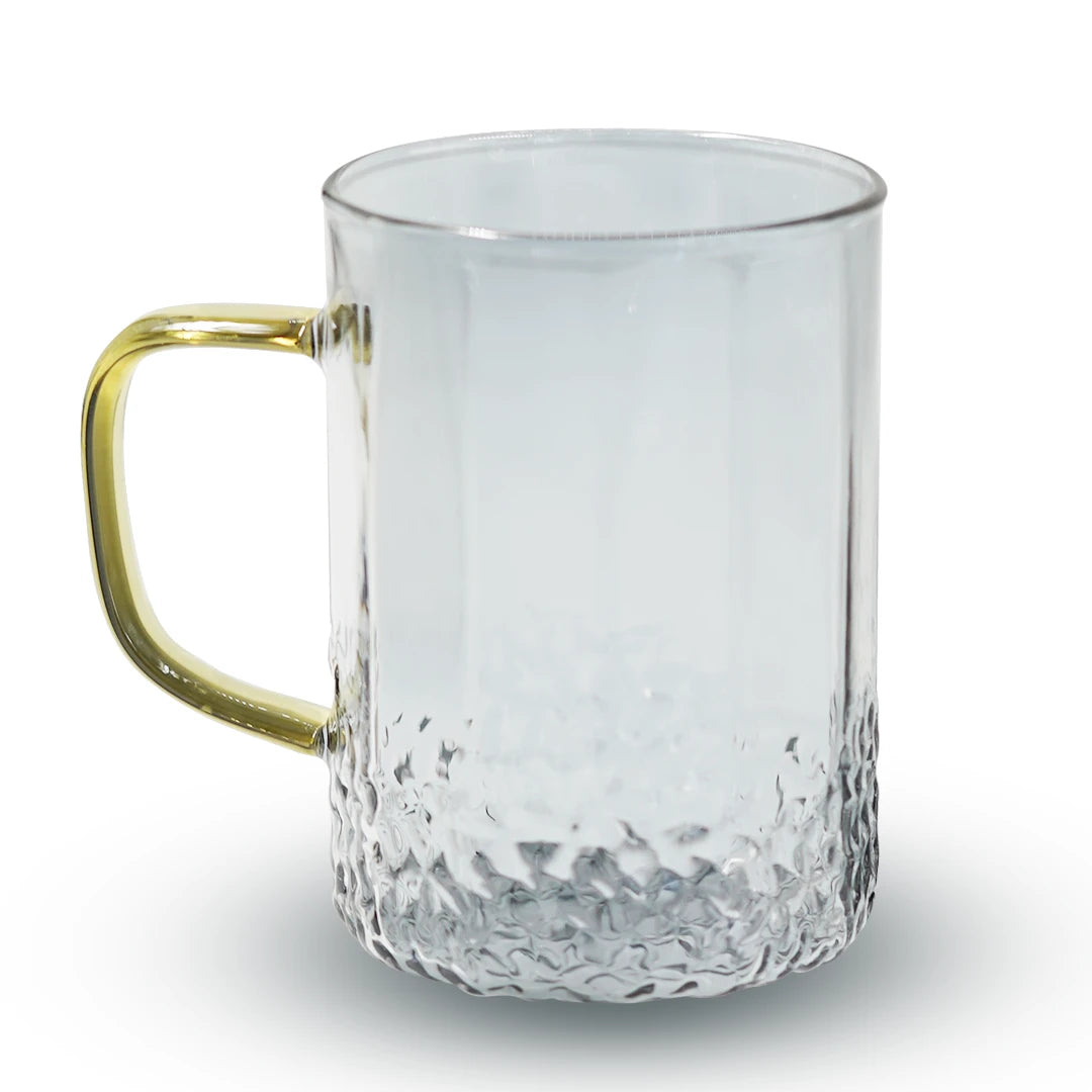 DIAMOND BOTTOM GLASS MUG SET – 6 PCS