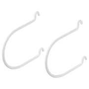 WHITE METAL C TYPE HOOKS FOR PEGBOARD 2PCS SET