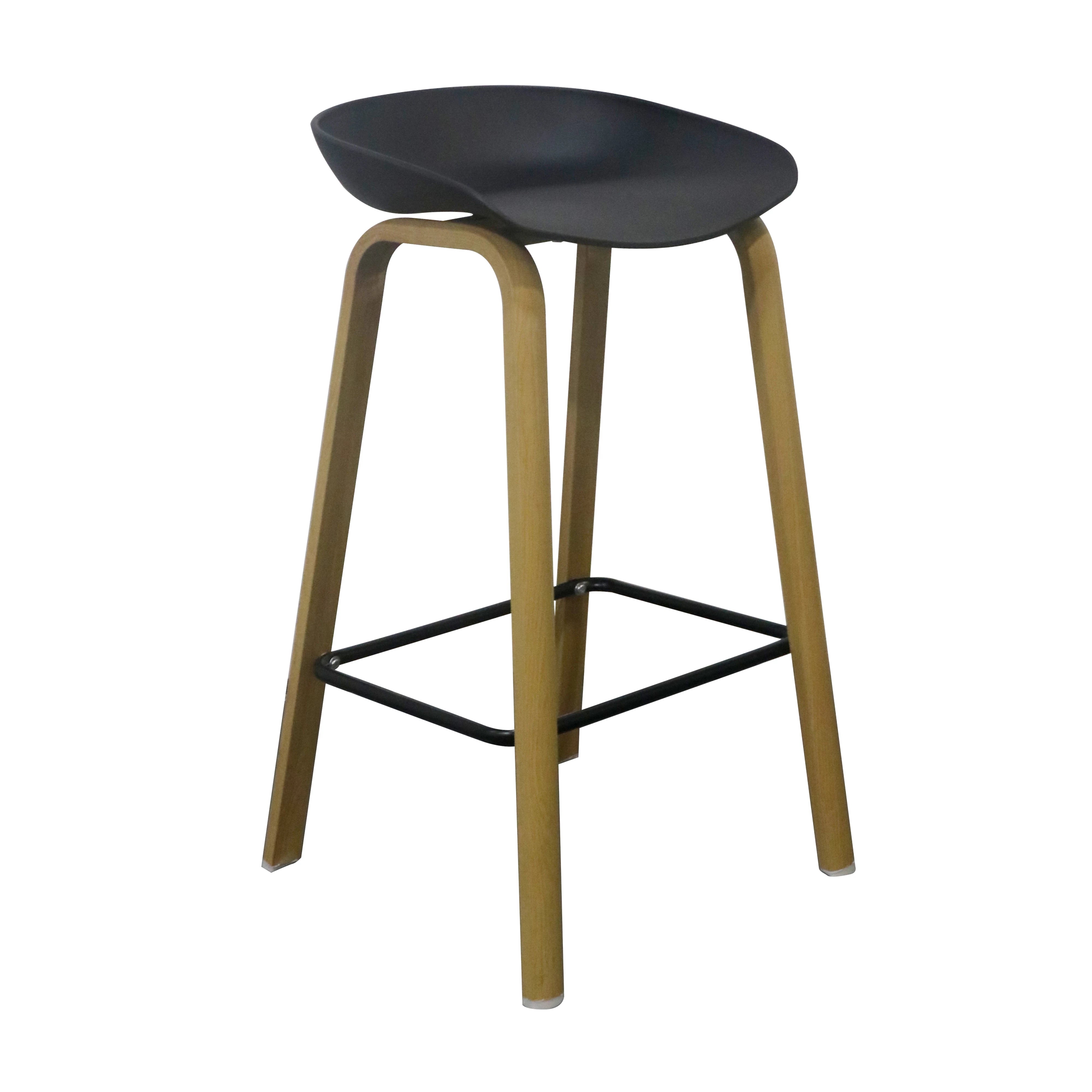 EQUINOX BLACK COUNTER BAR STOOL WITH LOW BACK