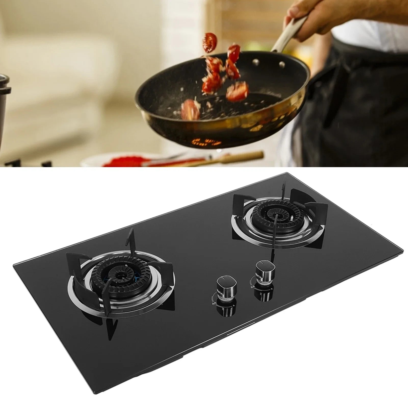 TWO BURNER BLACKFLAME GAS HOB