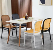 CLASSIC RATTAN STYLE PLASTIC DINING CHAIR