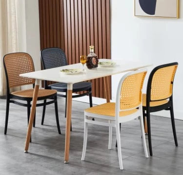 CLASSIC RATTAN STYLE PLASTIC DINING CHAIR