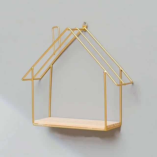 WALL SHELF HOUSE SHAPE GOLD