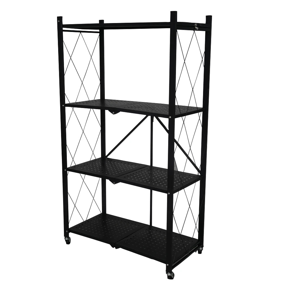 4-Layer Metal Foldable Storage Rack/ Multi-Purpose folding kitchen rack