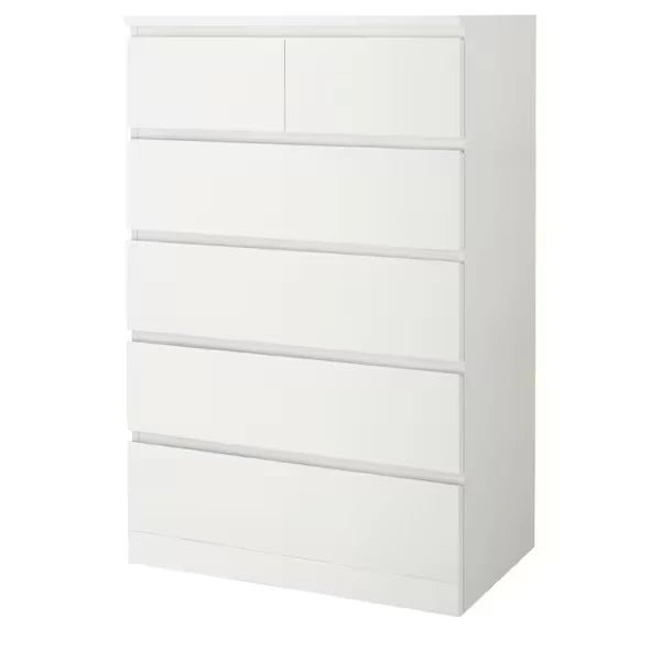 LUCENT TALL WHITE CHEST OF DRAWERS