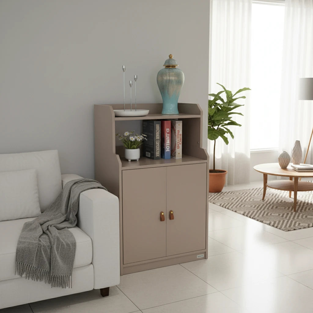 Mattoni 2 Door Storage Cabinet – Modern Two Door Storage Unit with Shelf