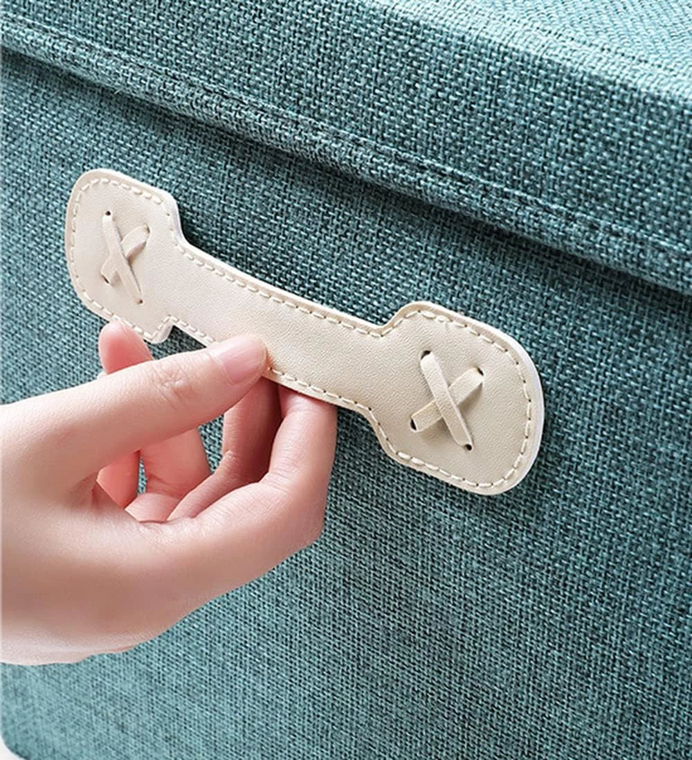 GREEN CUBE FOLDING STORAGE BOX WITH HANDLE