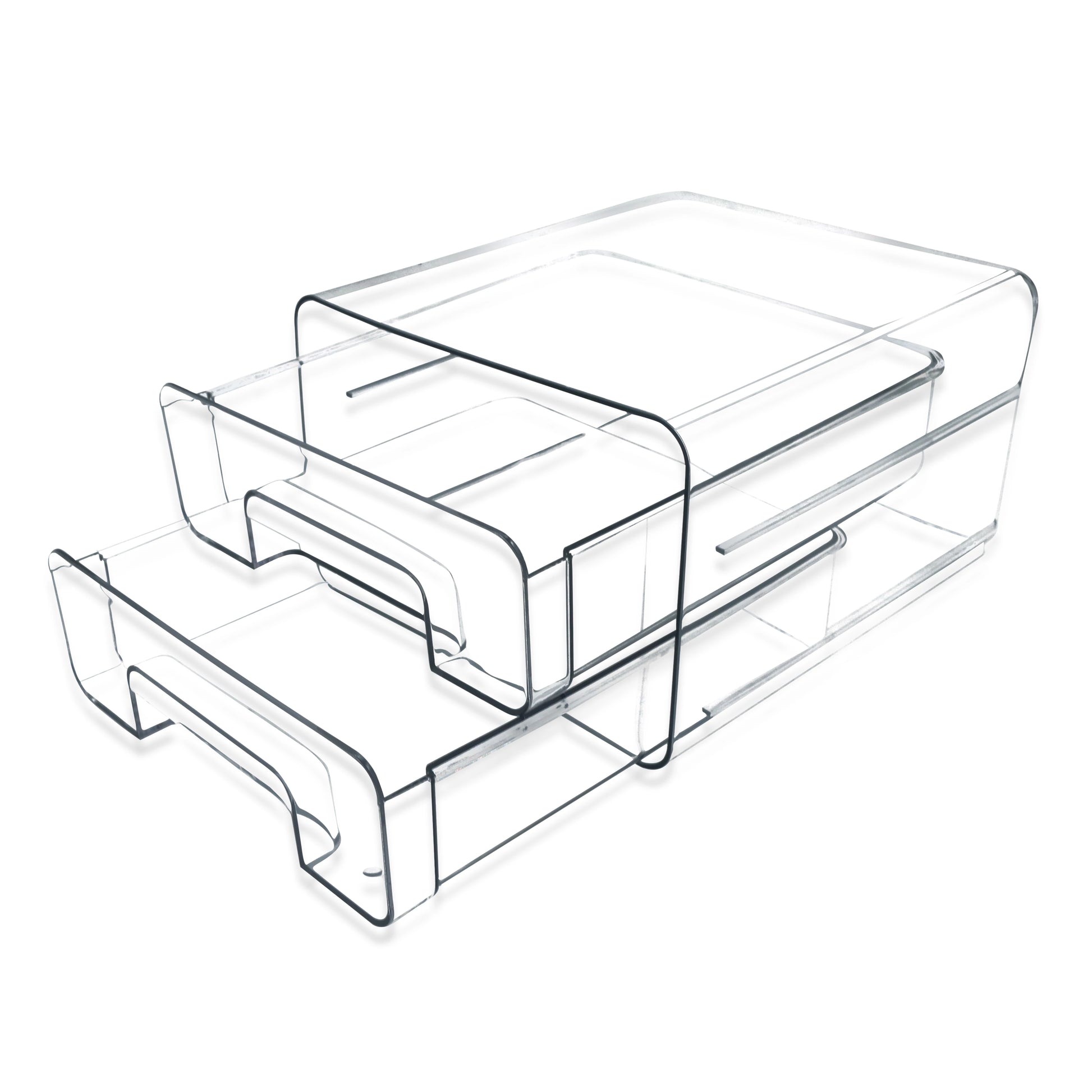 MULTIPURPOSE FRIDGE TRANSPARENT STORAGE ORGANIZER WITH DOUBLE DRAWER