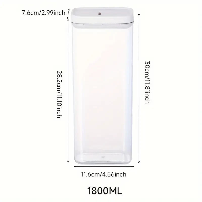 1800ml SQUARE AIRTIGHT CANISTER ORGANIZERS AND STORAGE