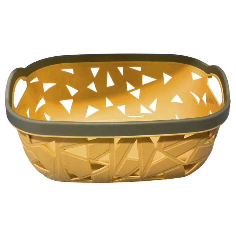 MODERN PLASTIC HANDLED STORAGE BASKET, STYLISH & VERSATILE STORAGE SOLUTION